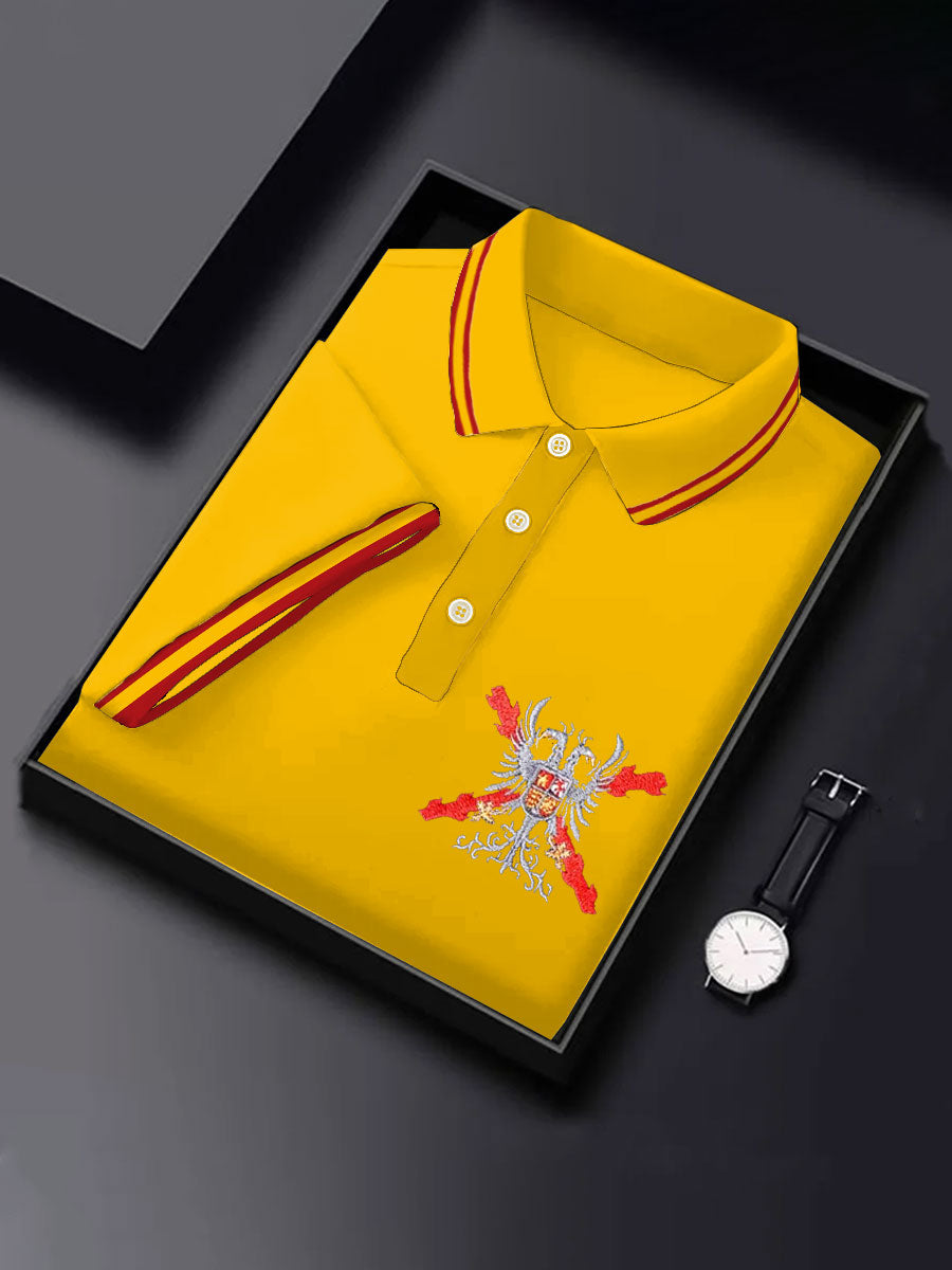 Hombres España Patrotic Cruz de Borgoña Tercio Impreso Casual Tops