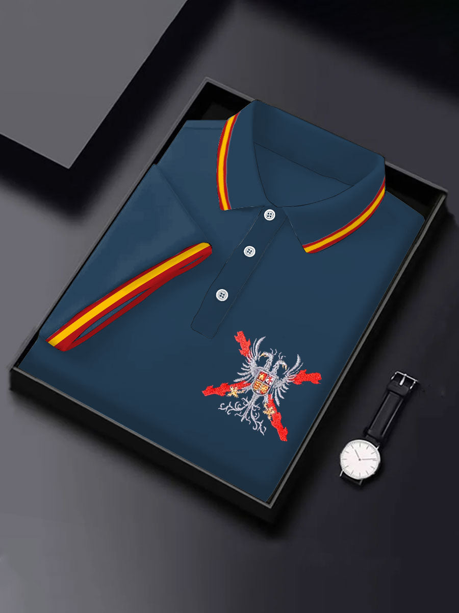 Hombres España Patrotic Cruz de Borgoña Tercio Impreso Casual Tops