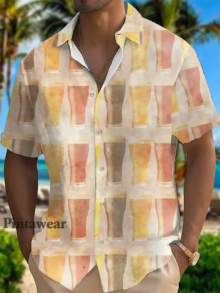 Camisa de manga corta con estampado de cerveza de Alemania para hombre como imagen / S