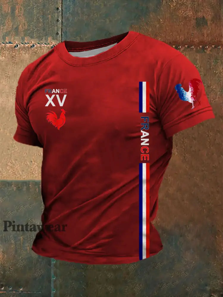 Camiseta de los hombres Francia rojo / S