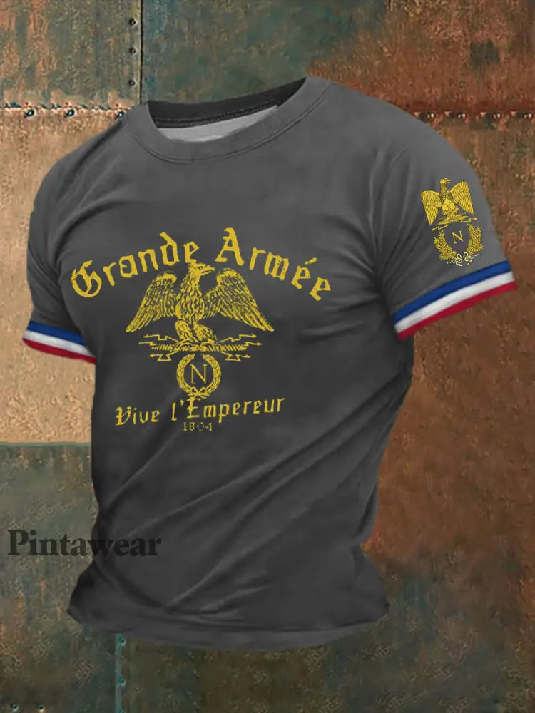 Camiseta de manga corta con estampado Grande Armée para hombre Gris / S