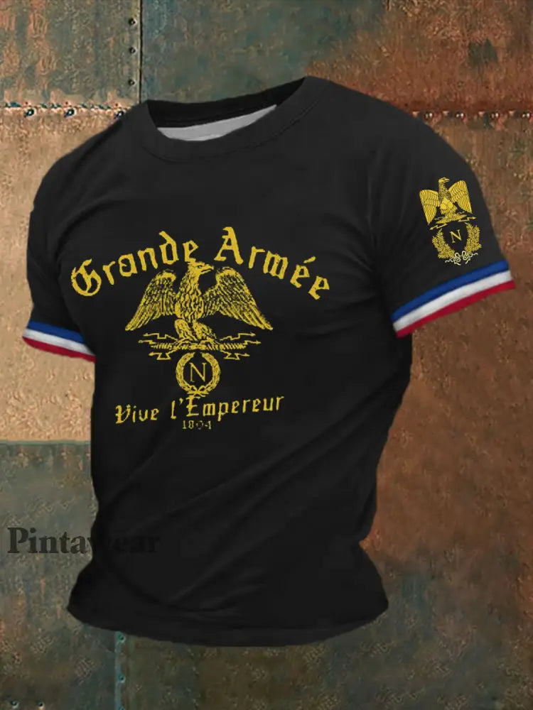 Camiseta de manga corta con estampado Grande Armée para hombre Negro / S
