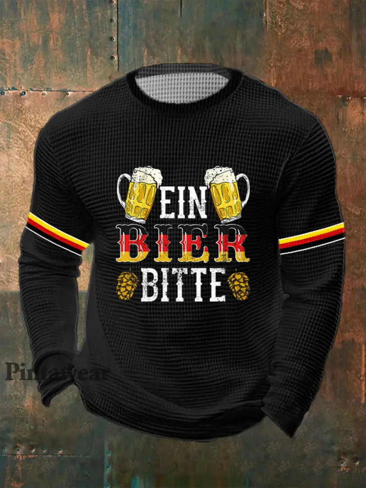 Camiseta de manga larga para hombre German Beer Day A Beer Please Print negro / S