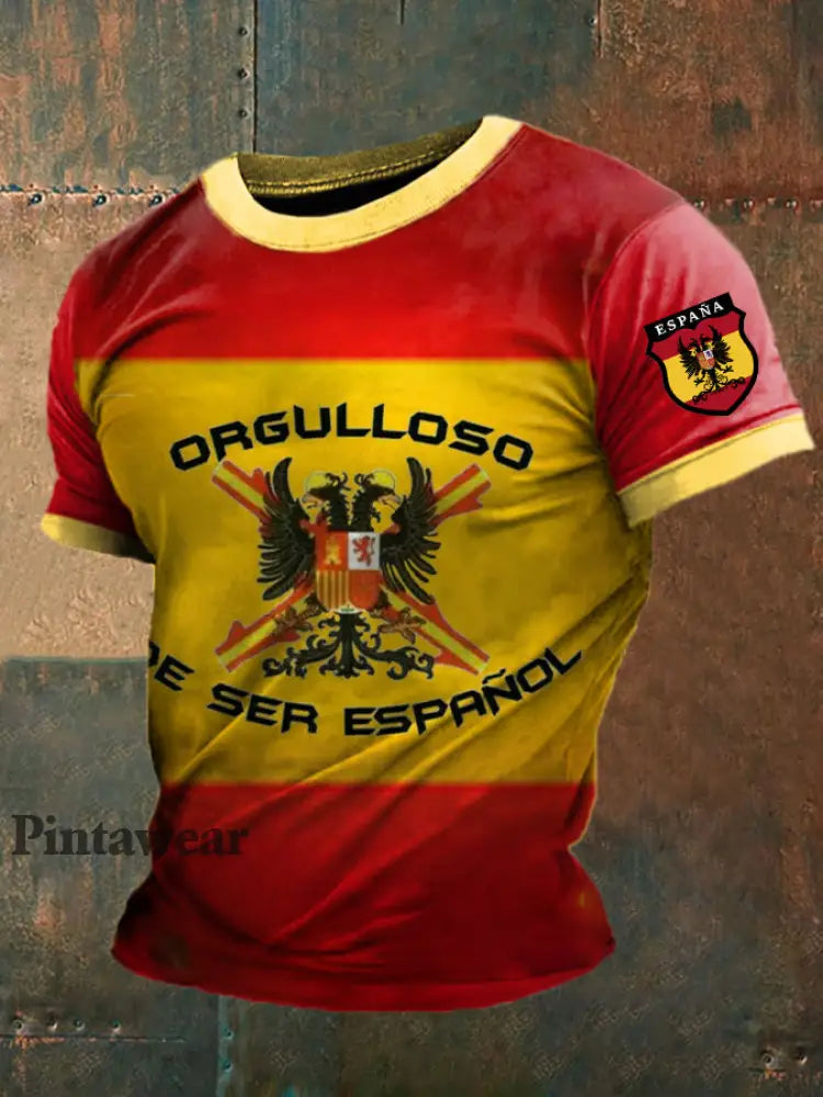 Camiseta estampada España de los hombres rojo / S