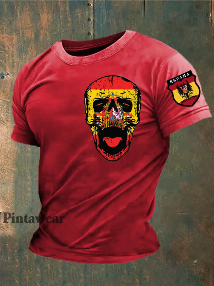Camiseta estampada España de los hombres rojo / S