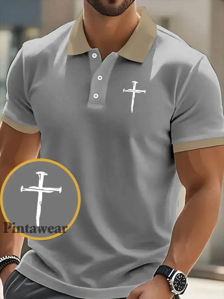 Cruz de la fe de los hombres Impreso SleeveT-camisa corta
