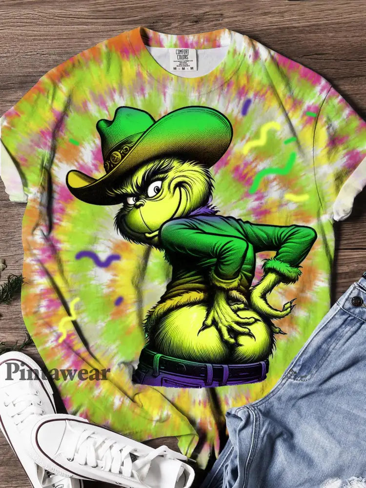 Mardi Gras Festival Hat Character Tie Dye Print T-Shirt Mixed Color / S Día de San Valentín