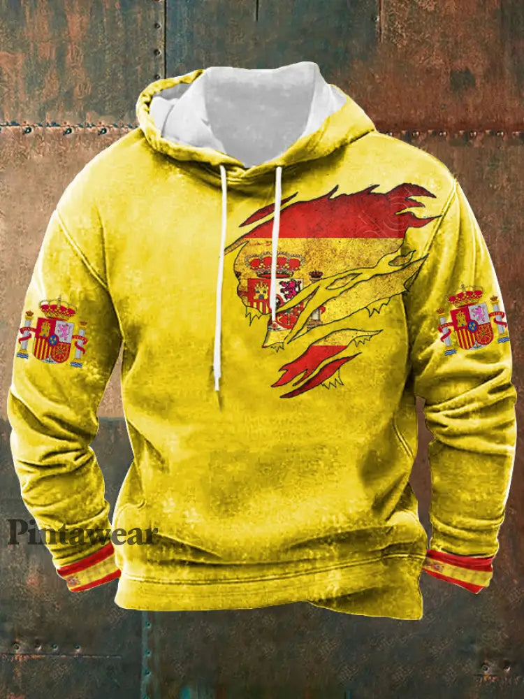 Men’s Spain Printed Sweatshirt Yellow / S