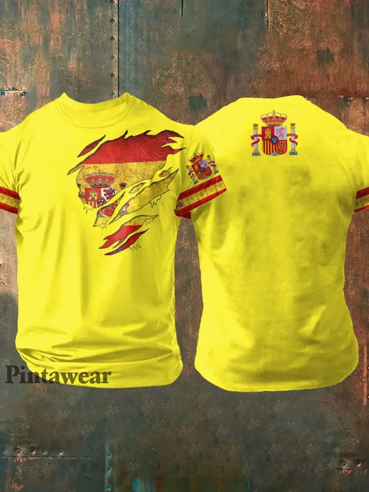 Men’s Spain Printed T-shirt Yellow / S