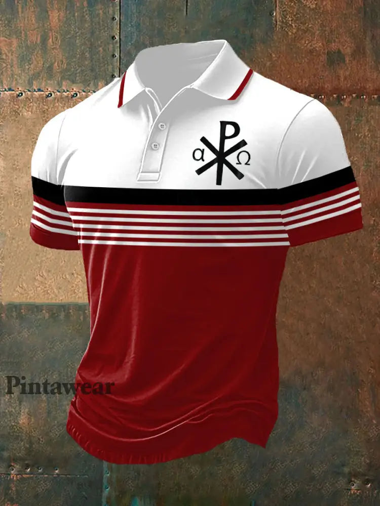 Polo católico romano de los hombres rojo / S