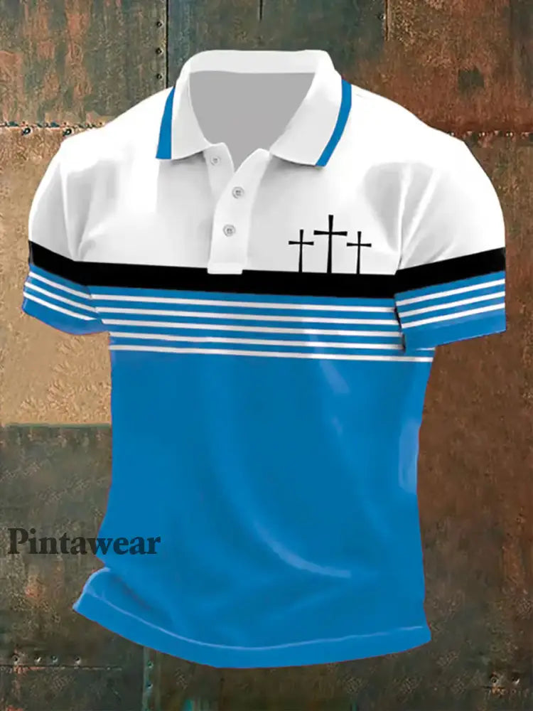 Polo de manga corta para hombre azul cielo / S