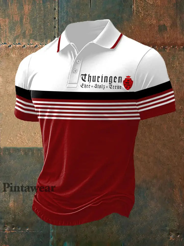 Polo de manga corta para hombre de Thüringen ehre stolz treue blanco / S