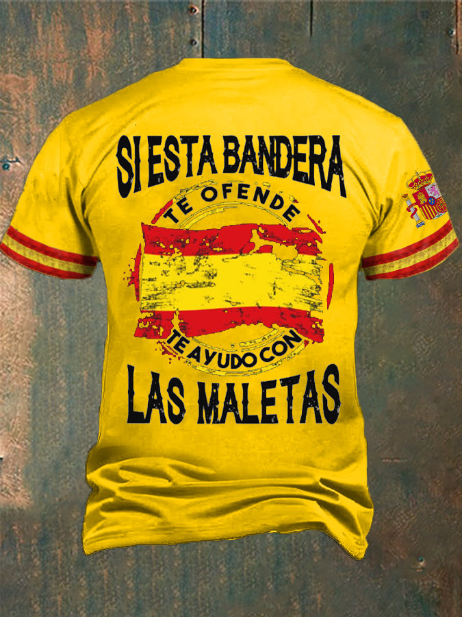 Camiseta estampada España If This Flag You, I Will Pack Your Bags para hombre