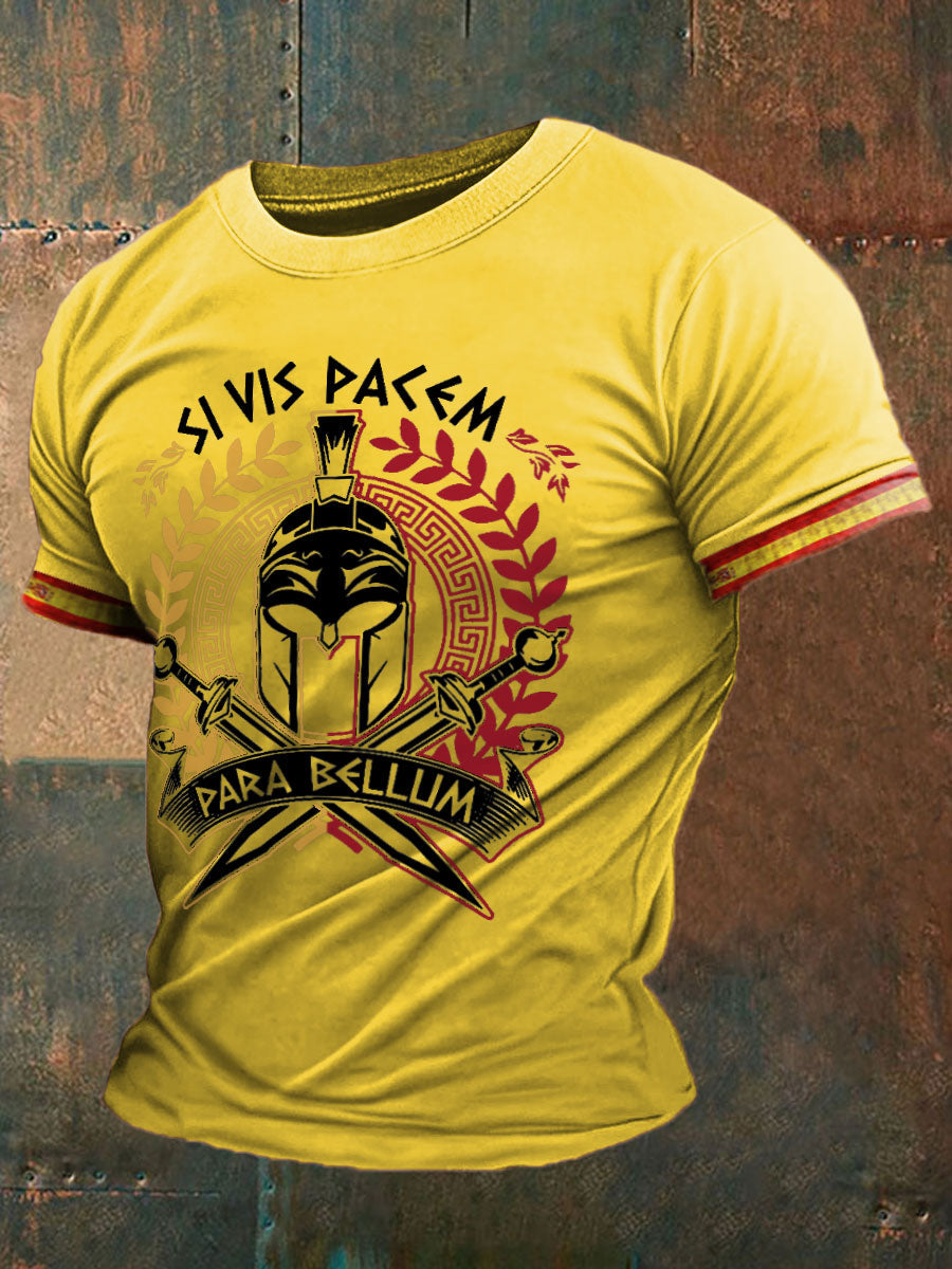 Camiseta estampada España If You Want Peace Prepare For War para hombre