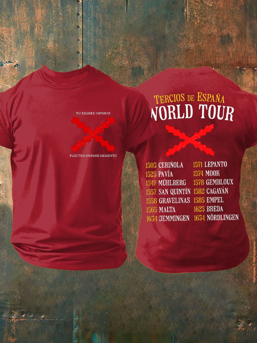 Cruz de España de los hombres de Borgoña Impreso Camiseta