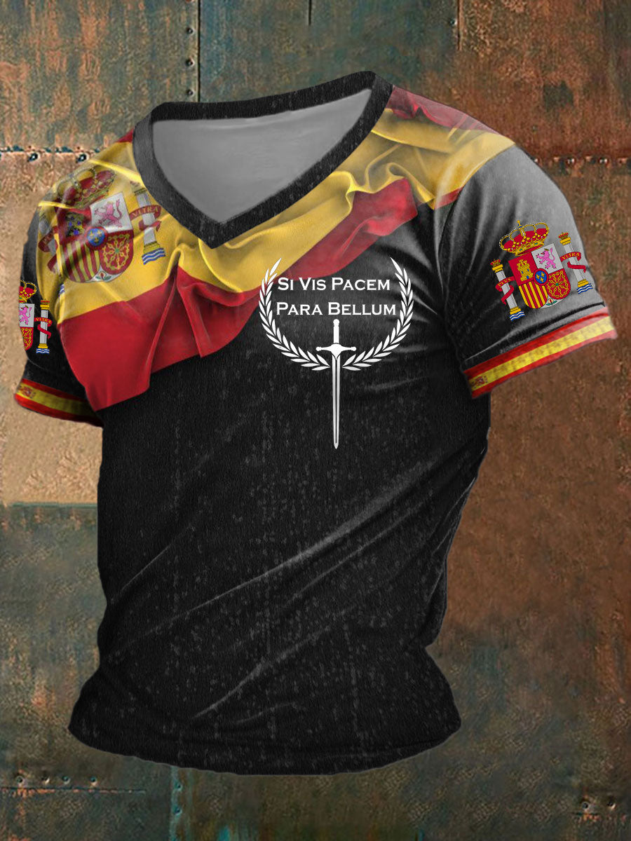 Camiseta estampada España If You Want Peace Prepare For War para hombre