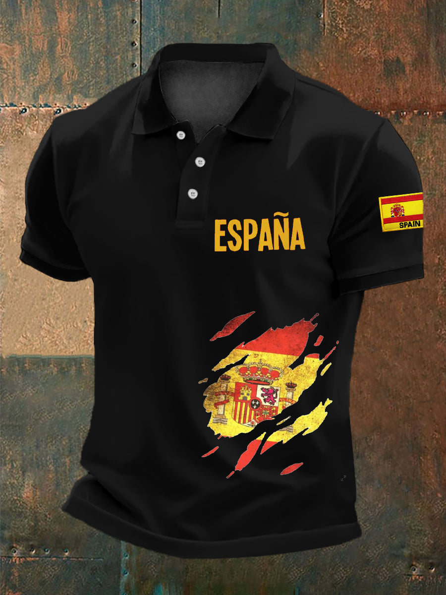 Camiseta bordada bandera española de los hombres