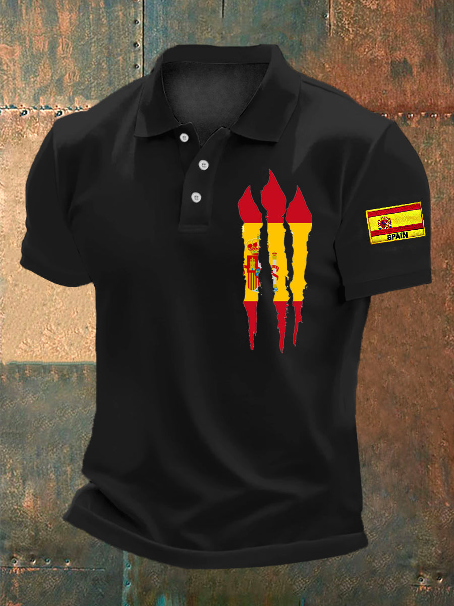 Camiseta bordada bandera española de los hombres