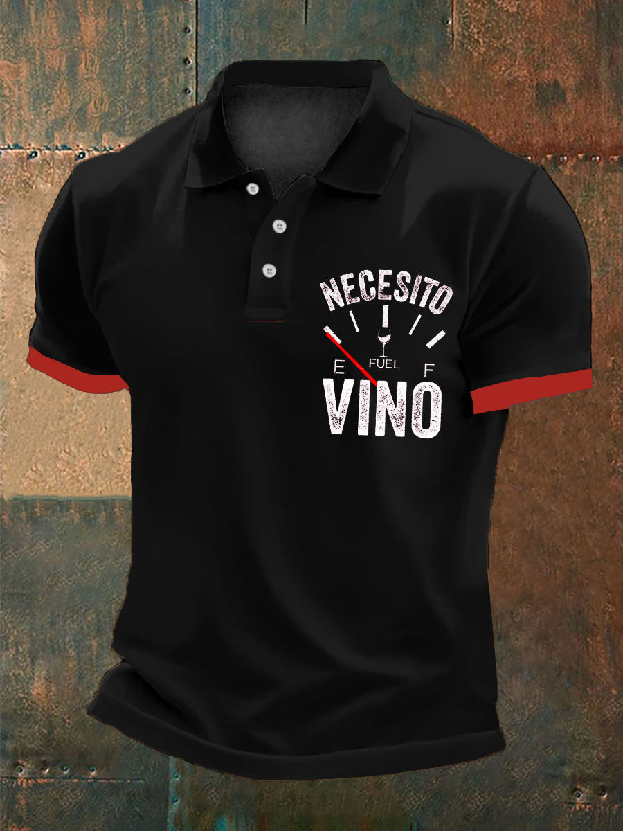 Tops casuales impresos vino divertido de España de los hombres