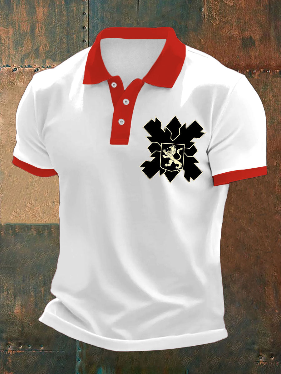 Hombres España Cruz de Borgoña Tercio Impreso Casual Tops