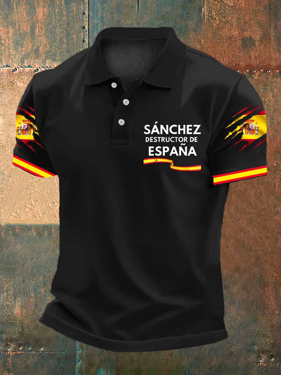 Camisa con estampado de bandera española para hombre