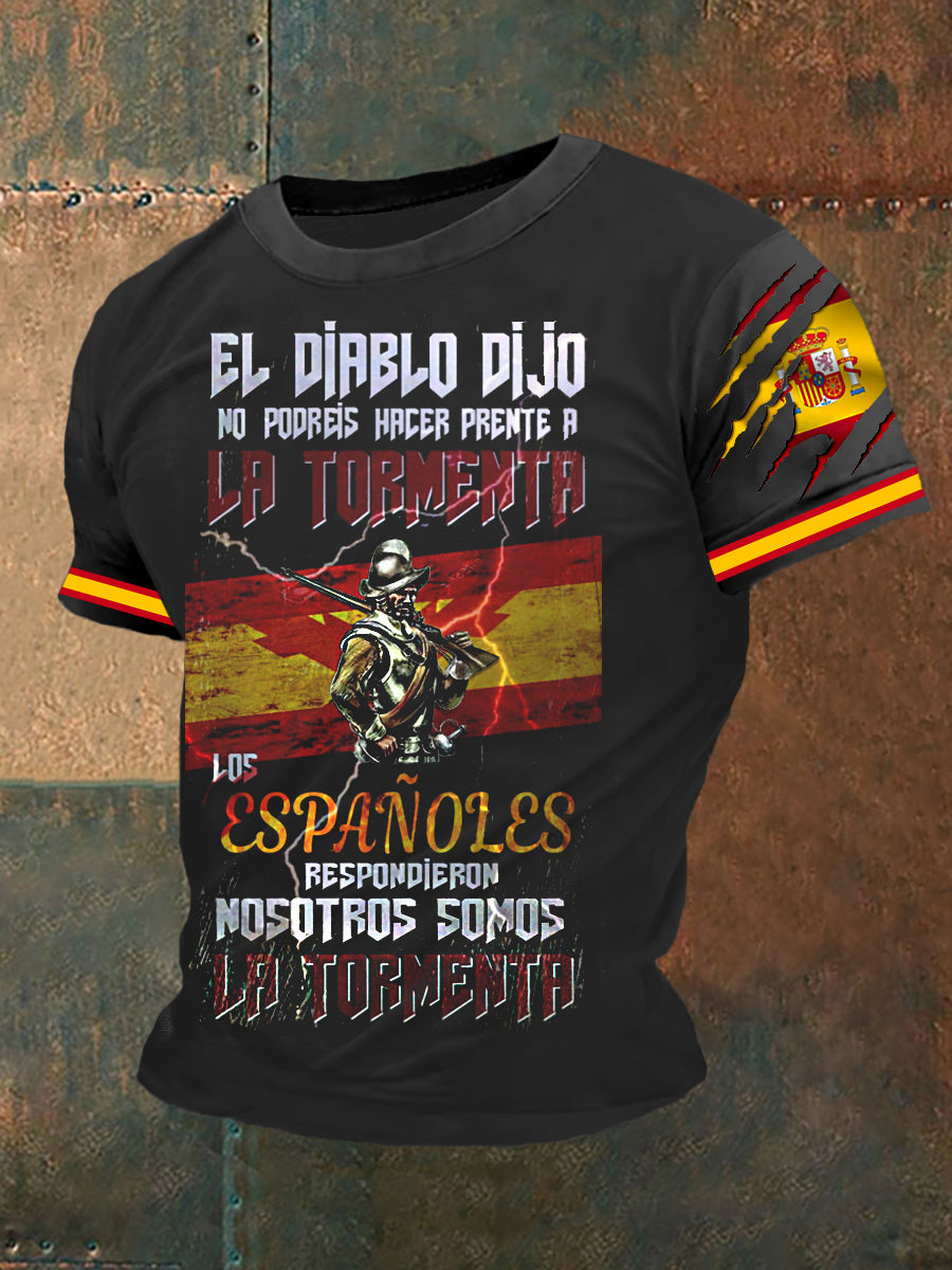 Camiseta bordada bandera española de los hombres