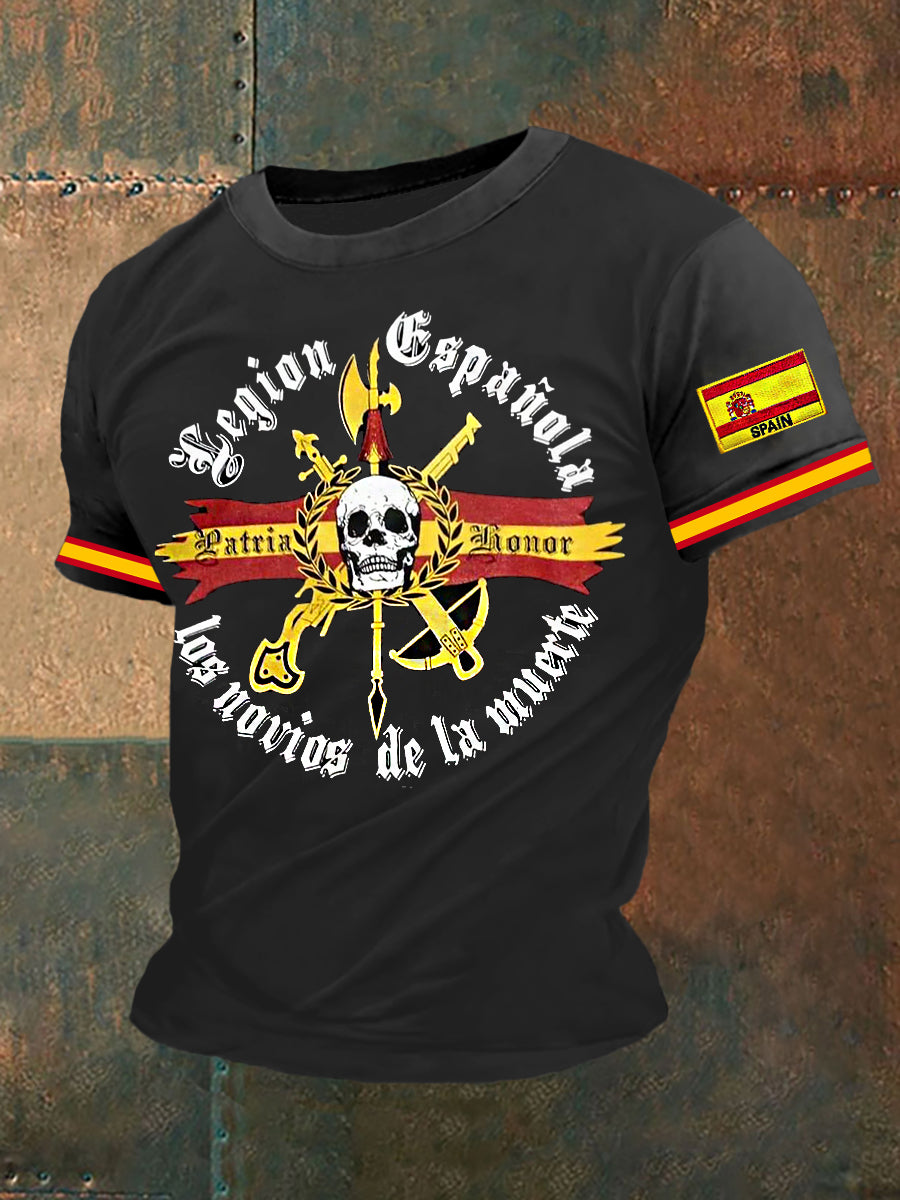 Camiseta bordada bandera española de los hombres