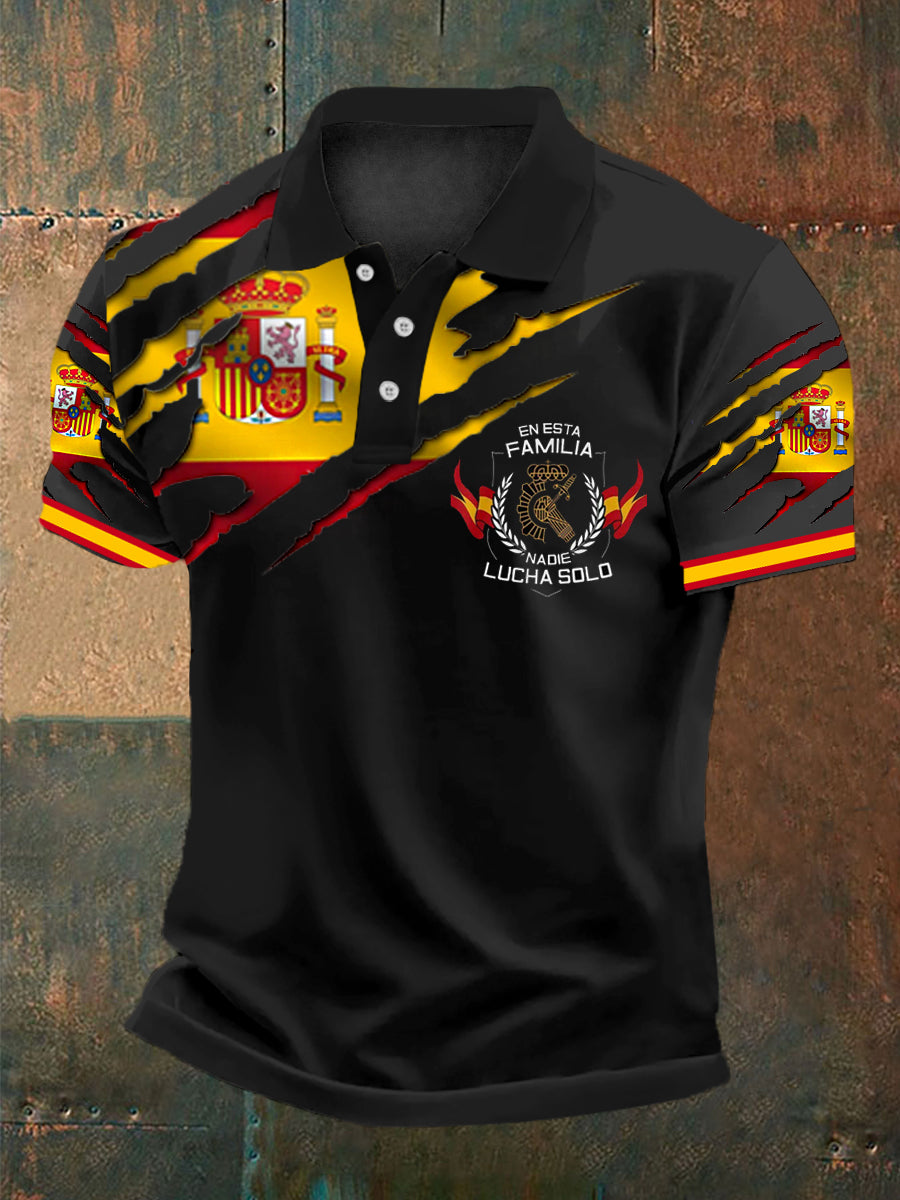 Camiseta bordada bandera española de los hombres