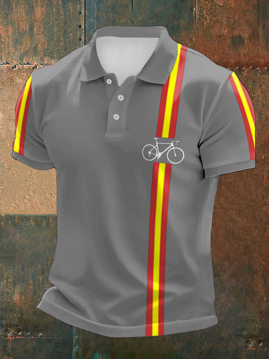 Tops casuales impresos de ciclismo para hombres