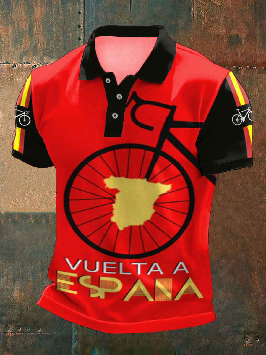 Tops casuales impresos de ciclismo para hombres