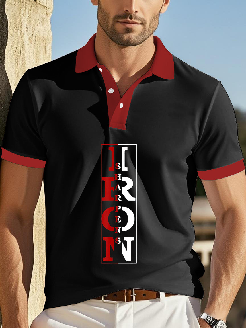 Hierro de los hombres afina la camiseta de manga corta de hierro