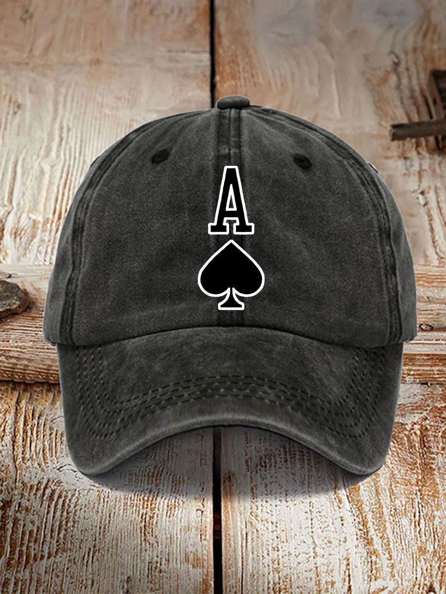 Sombrero vintage unisex Poker Ace of Spades