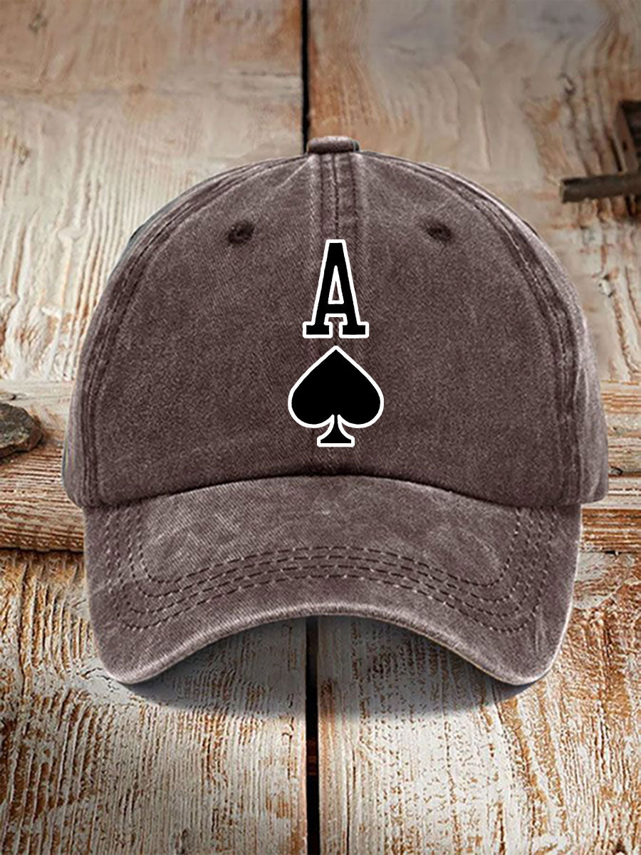 Sombrero vintage unisex Poker Ace of Spades