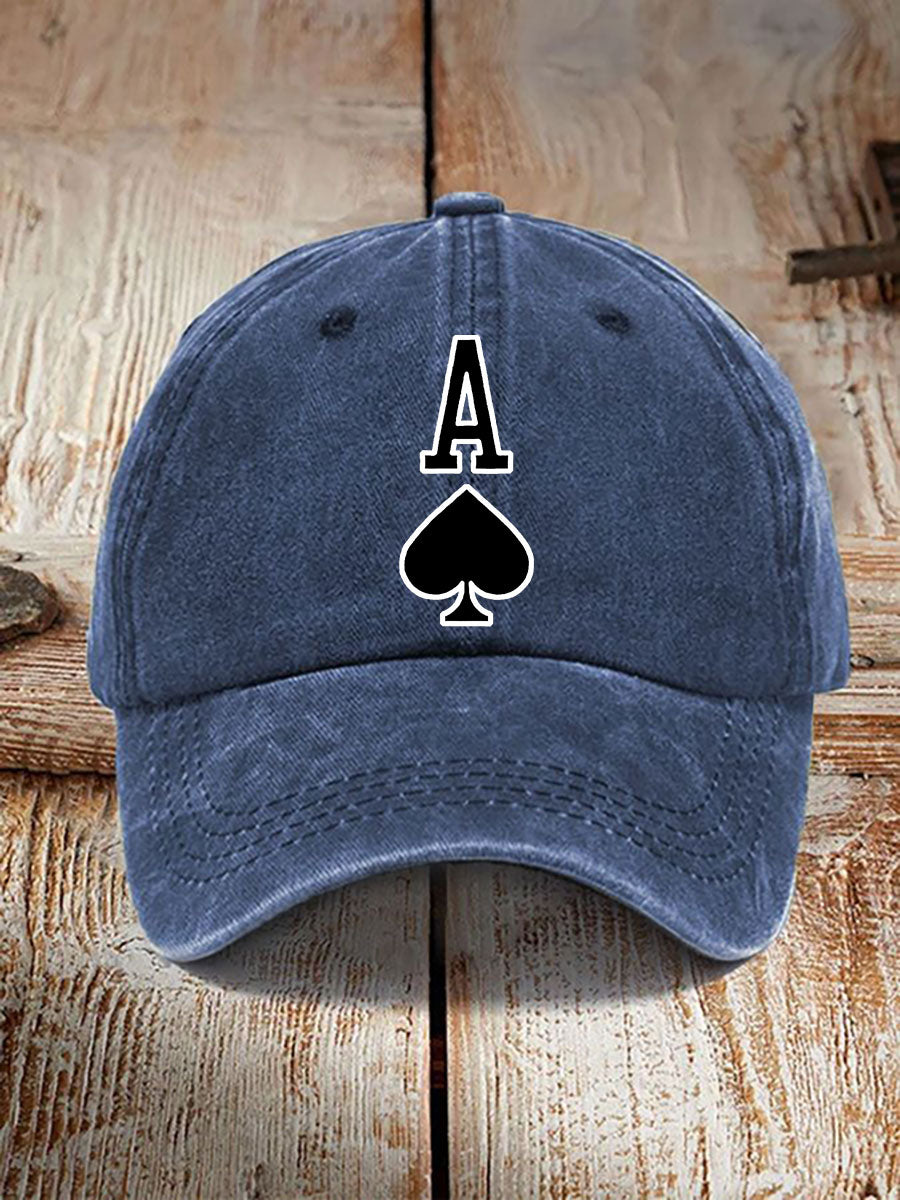 Sombrero vintage unisex Poker Ace of Spades