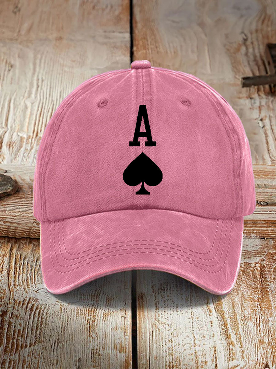 Sombrero vintage unisex Poker Ace of Spades