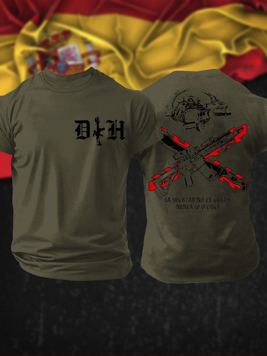 Camiseta estampada veterana de la Cruz Patrótica de Borgoña Tercio de España para hombre