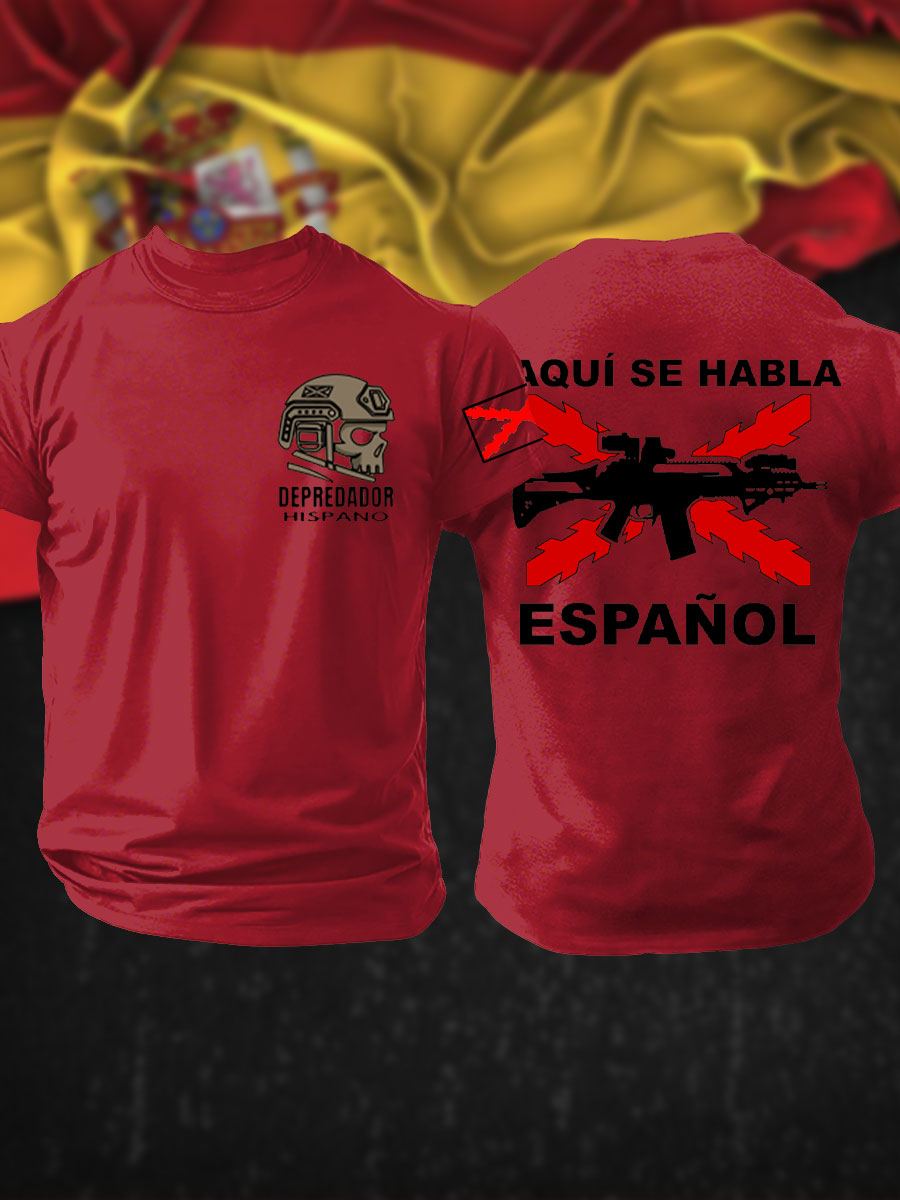 Camiseta estampada veterana de la Cruz Patrótica de Borgoña Tercio de España para hombre