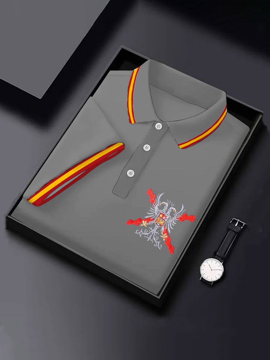 Hombres España Patrotic Cruz de Borgoña Tercio Impreso Casual Tops