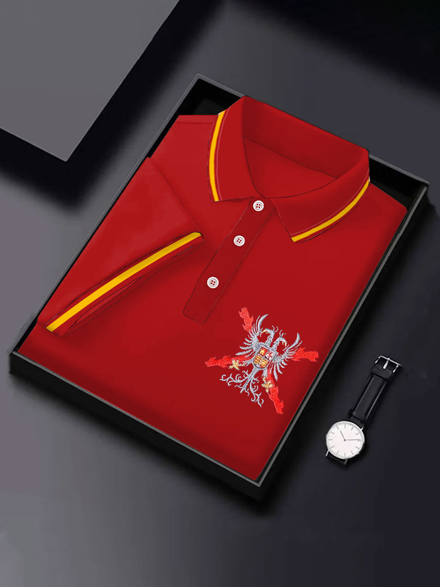 Hombres España Patrotic Cruz de Borgoña Tercio Impreso Casual Tops