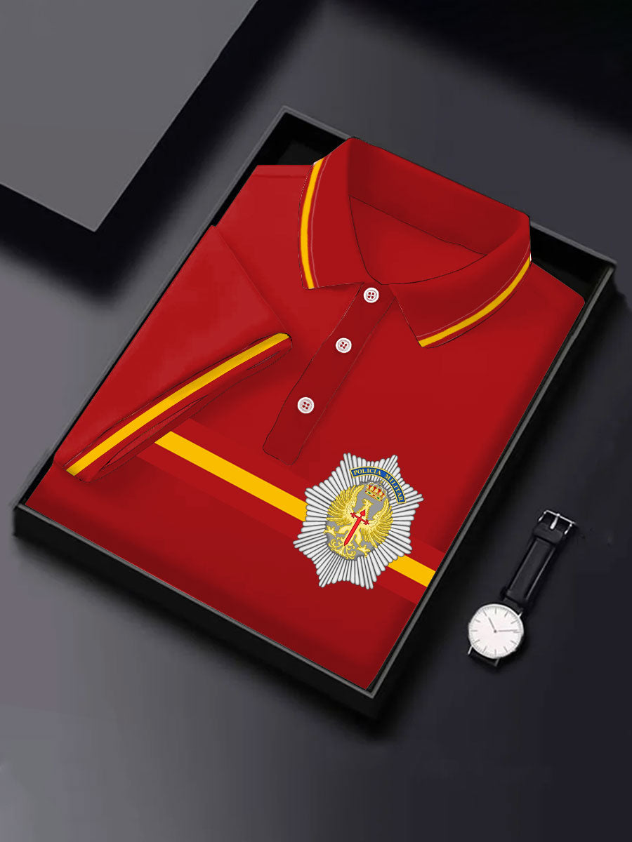 Hombres España Cruz de Borgoña Tercio Impreso Casual Tops