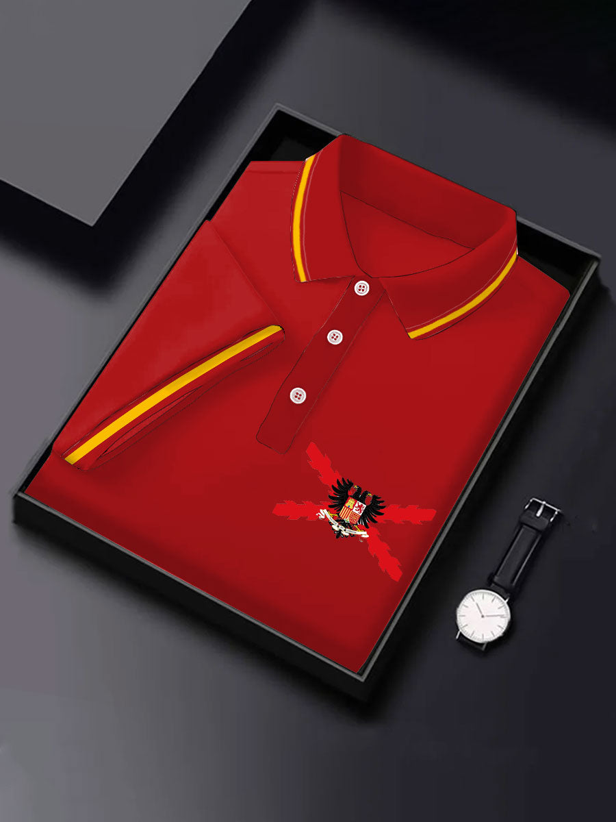 Hombres España Cruz de Borgoña Tercio Impreso Casual Tops