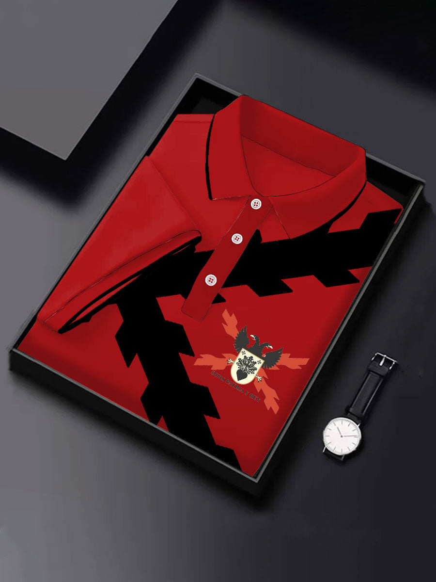 Hombres España Cruz de Borgoña Tercio Impreso Casual Tops