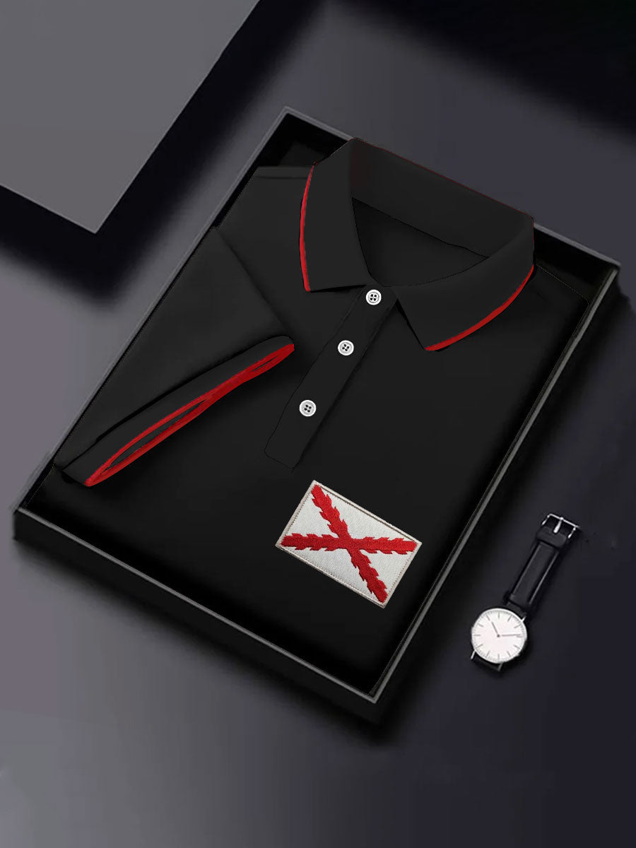 Hombres España Cruz de Borgoña Tercio Impreso Casual Tops