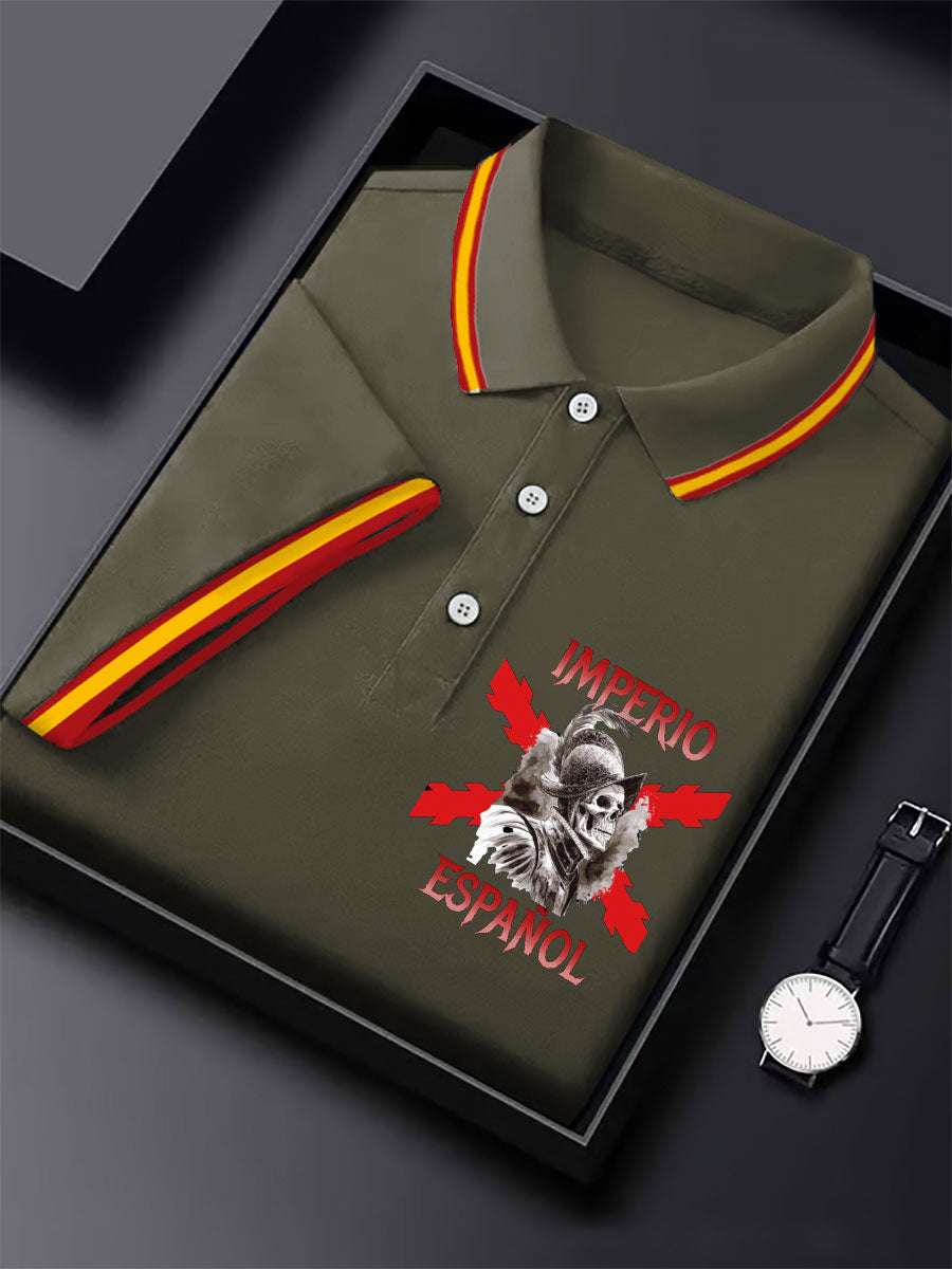 Hombres España Cruz de Borgoña Tercio Impreso Casual Tops