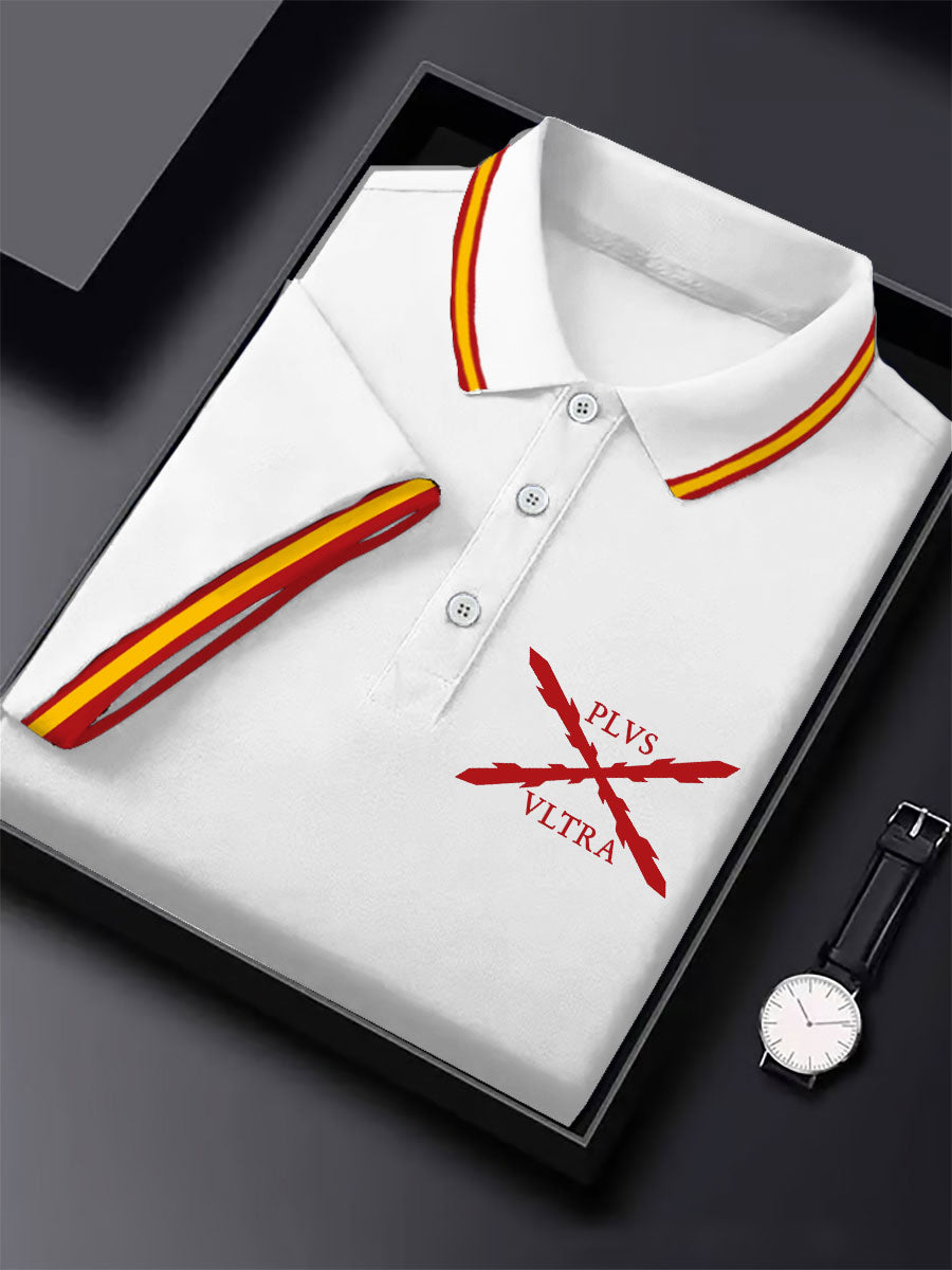 Hombres España Cruz de Borgoña Tercio Impreso Casual Tops