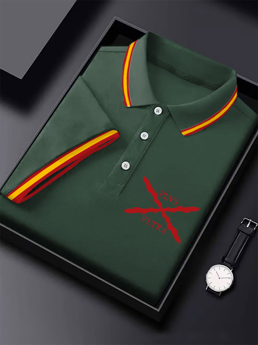 Hombres España Cruz de Borgoña Tercio Impreso Casual Tops