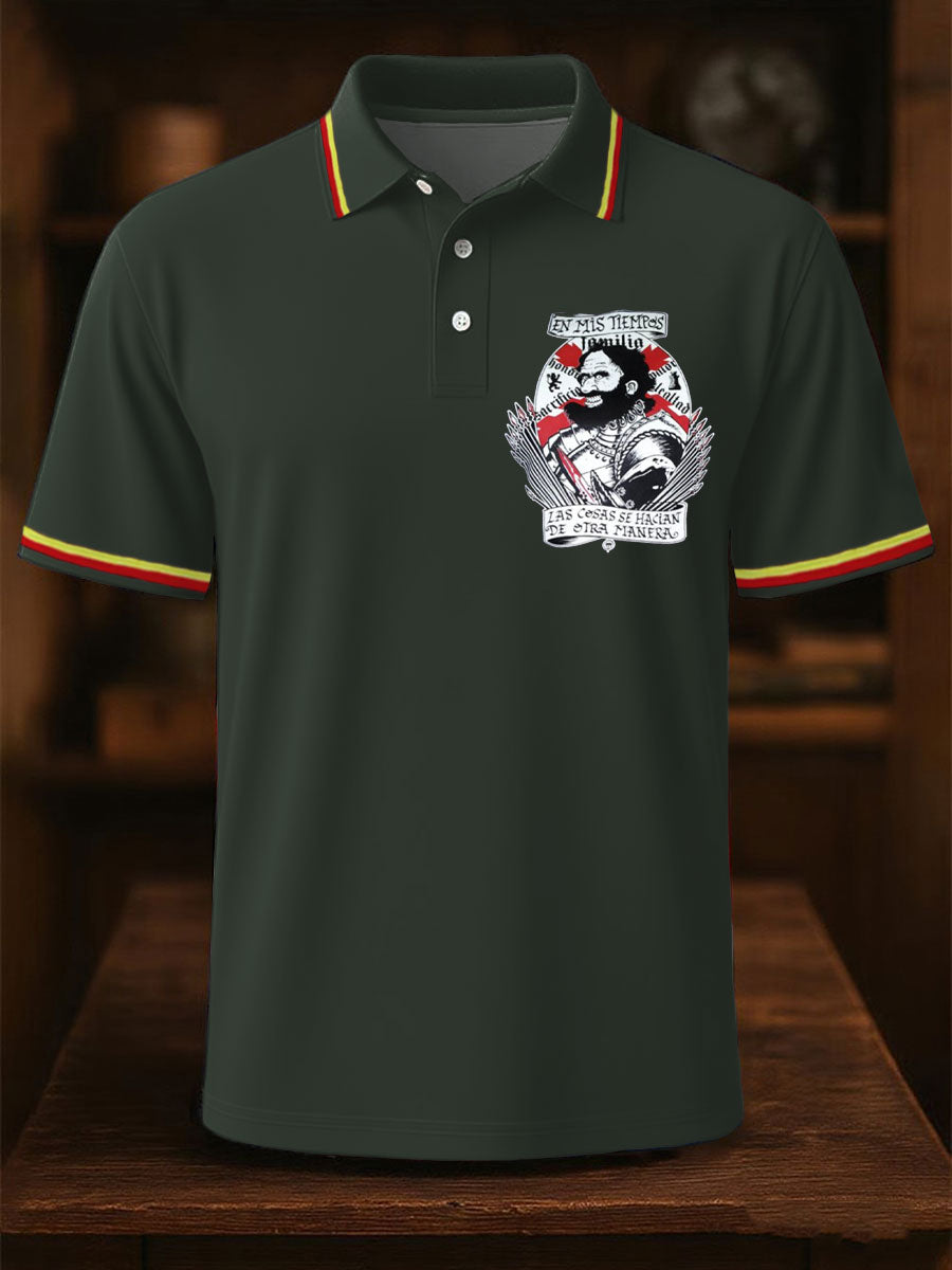 Hombres España Cruz de Borgoña Tercio Impreso Casual Tops