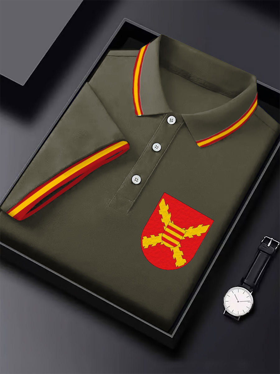 Hombres España Cruz de Borgoña Tercio Impreso Casual Tops