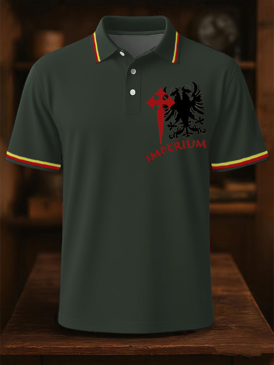 Hombres España Cruz de Borgoña Tercio Impreso Casual Tops