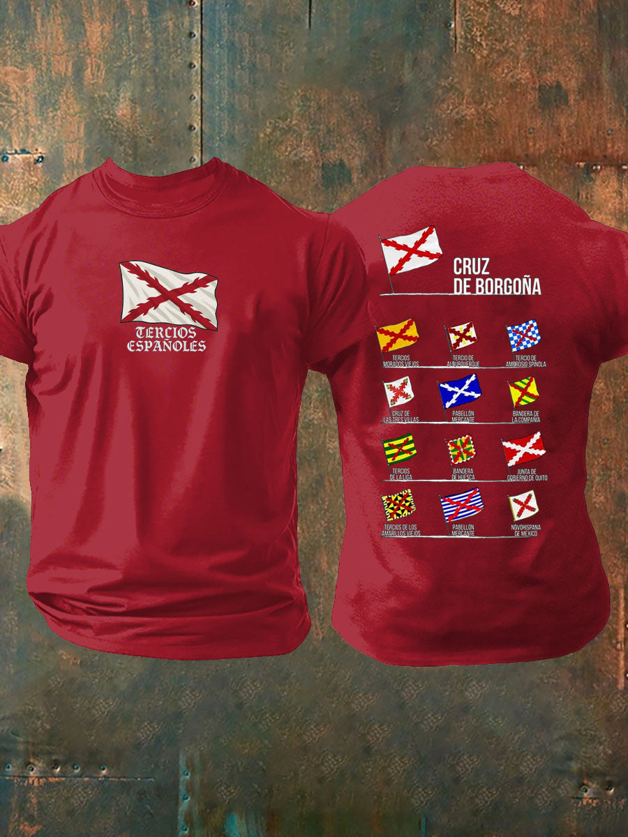 Camiseta de hombre con estampado Cruz de Borgoña de España Tercio